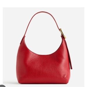 The Sculptural-Buckle Shoulder Bag in Red